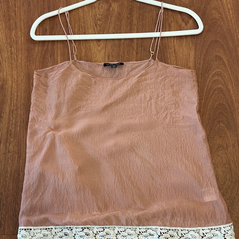 Chic La Fée Verte pink spaghetti strap top XS
